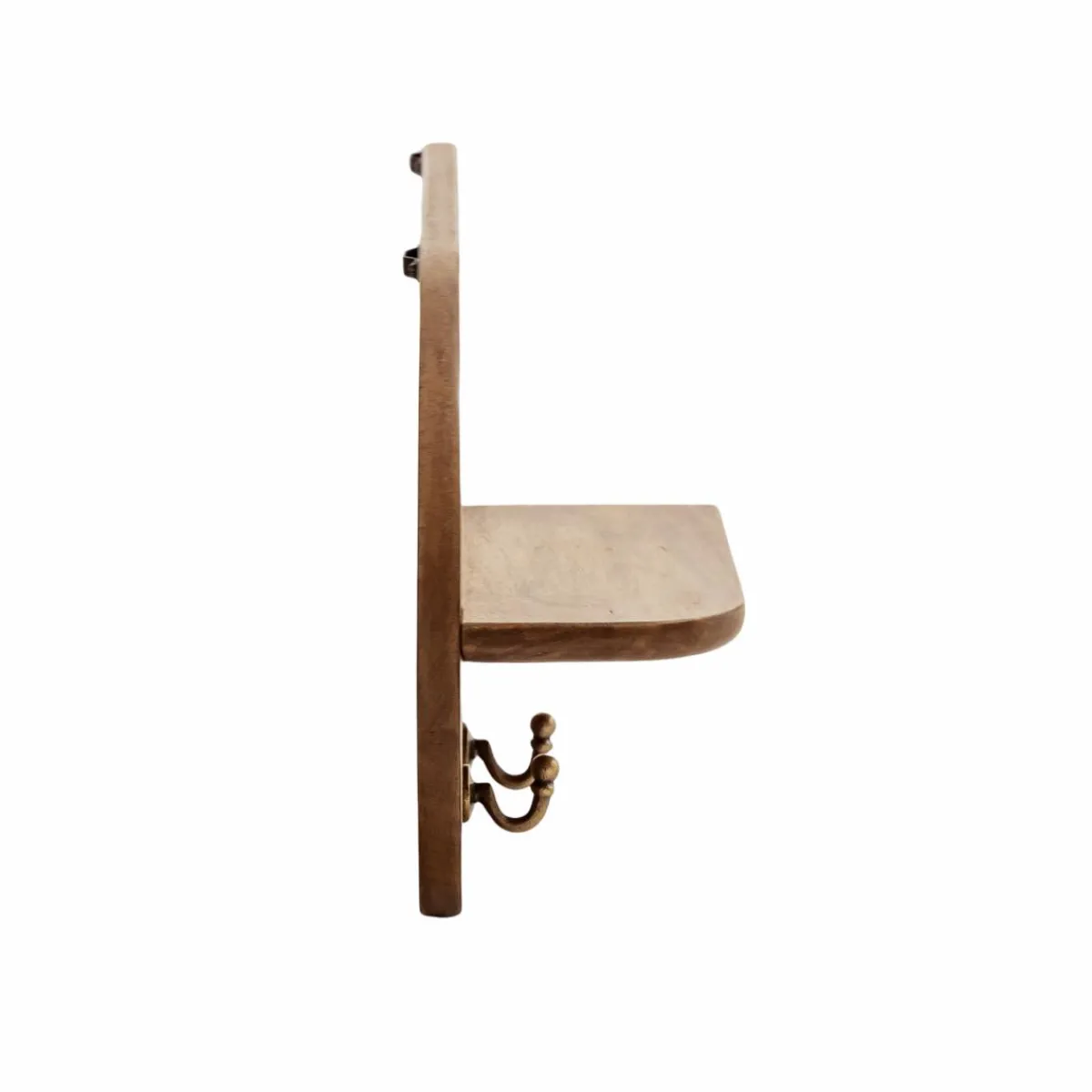 Made in Meubles Miroir ovale en bois de manguier foncé Remick