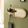 Made in Meubles Miroir ovale en bois de manguier clair Juliet