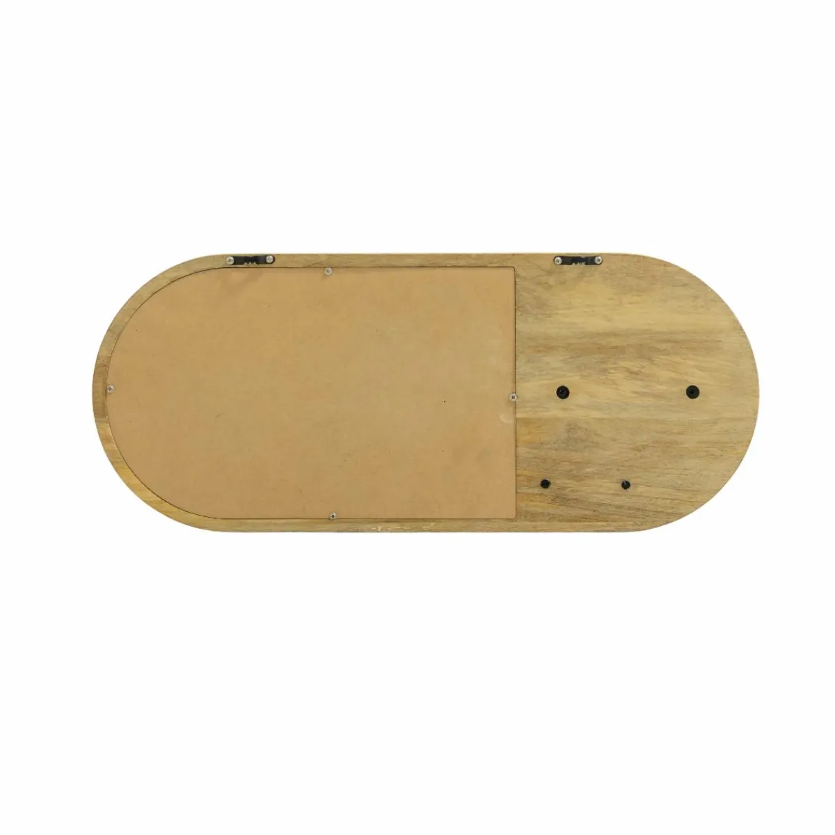 Made in Meubles Miroir ovale en bois de manguier clair Juliet