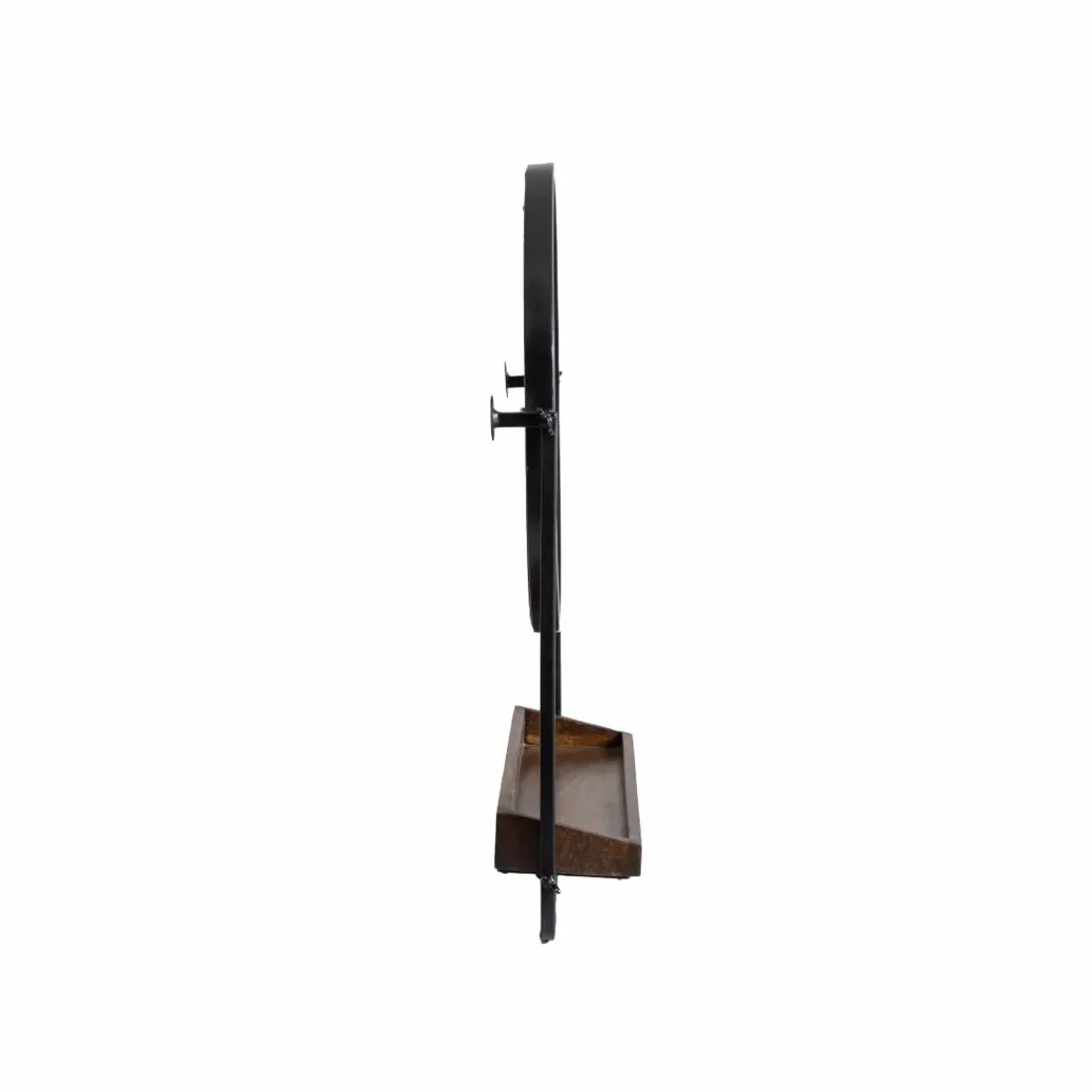 Made in Meubles Miroir rond avec étagère en bois et métal Gary