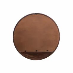 Made in Meubles Miroir rond avec étagère en bois de manguier Marley