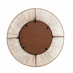 Made in Meubles Miroir rond en métal et jute Adda
