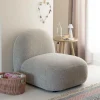 Made in Meubles Module central canapé en tissu bouclette gris Calya