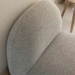 Made in Meubles Module central canapé en tissu bouclette gris Calya