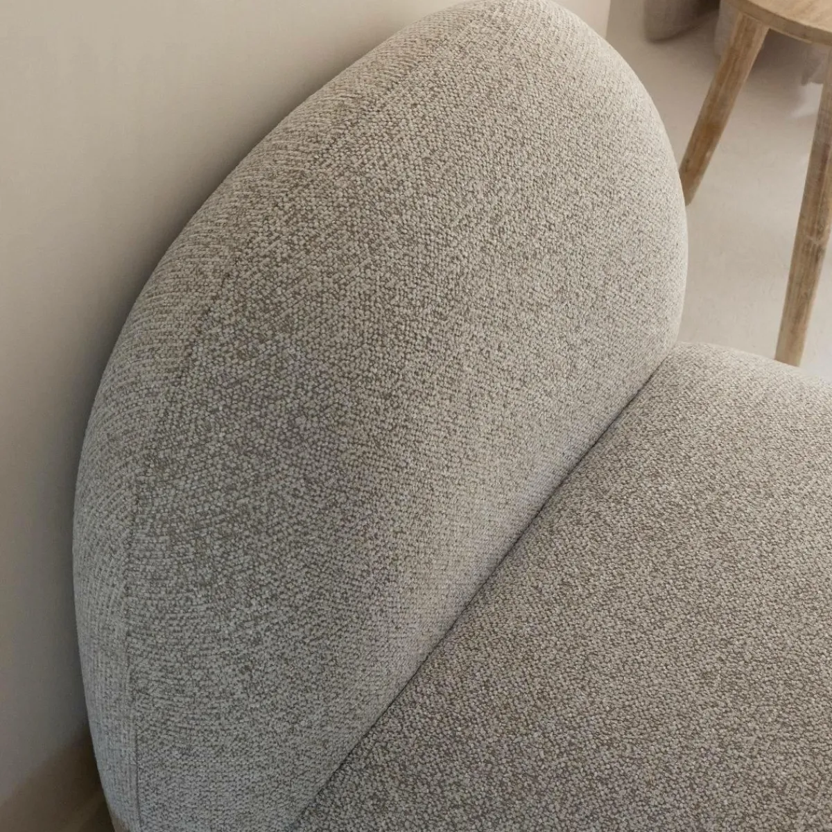 Made in Meubles Module central canapé en tissu bouclette gris Calya