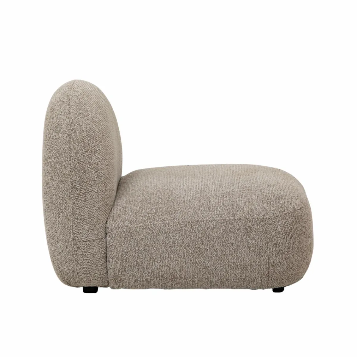Made in Meubles Module central canapé en tissu bouclette gris Calya
