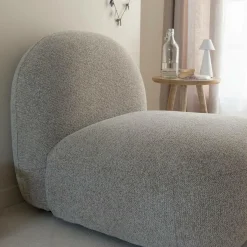 Made in Meubles Module central canapé en tissu bouclette gris Calya