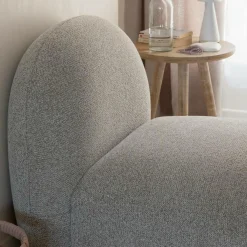 Made in Meubles Module central canapé en tissu bouclette gris Calya