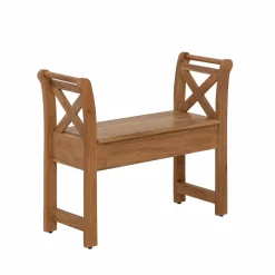 Made in Meubles Petit banc en bois d'acacia Isolde