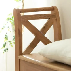 Made in Meubles Petit banc en bois d'acacia Isolde