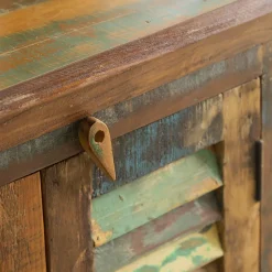 Made in Meubles Petit buffet à lattes en bois coloré Ethnik