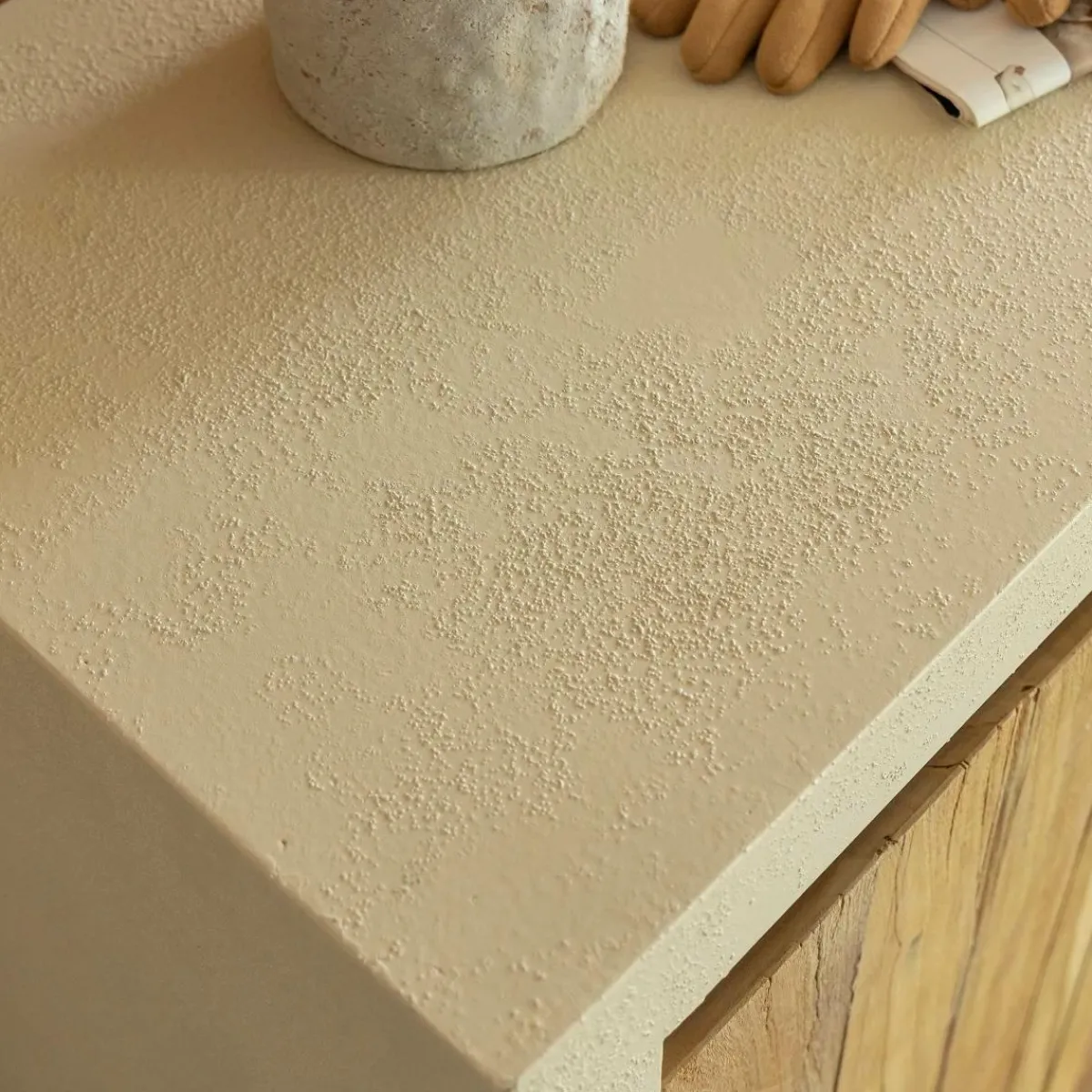 Made in Meubles Petit buffet 2 portes en bois effet béton et bois recyclé Dalva