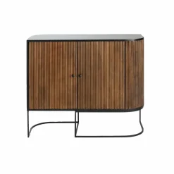 Made in Meubles Petit buffet arrondi en bois de manguier et métal Ysé