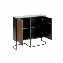 Made in Meubles Petit buffet arrondi en bois de manguier et métal Ysé