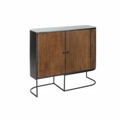Made in Meubles Petit buffet arrondi en bois de manguier et métal Ysé