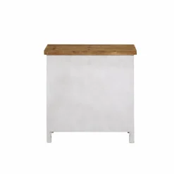 Made in Meubles Petit buffet blanc en pin massif brossé Bastille