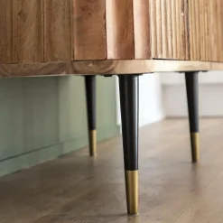 Made in Meubles Petit buffet en bois d'acacia et marbre blanc Judith
