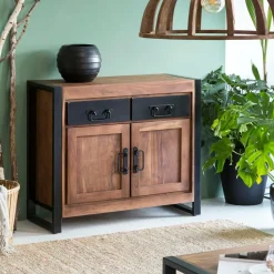 Made in Meubles Petit buffet en bois d'acacia 100 cm Havana