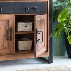 Made in Meubles Petit buffet en bois d'acacia 100 cm Havana