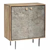 Made in Meubles Petit buffet en bois d'acacia et pierre Côme