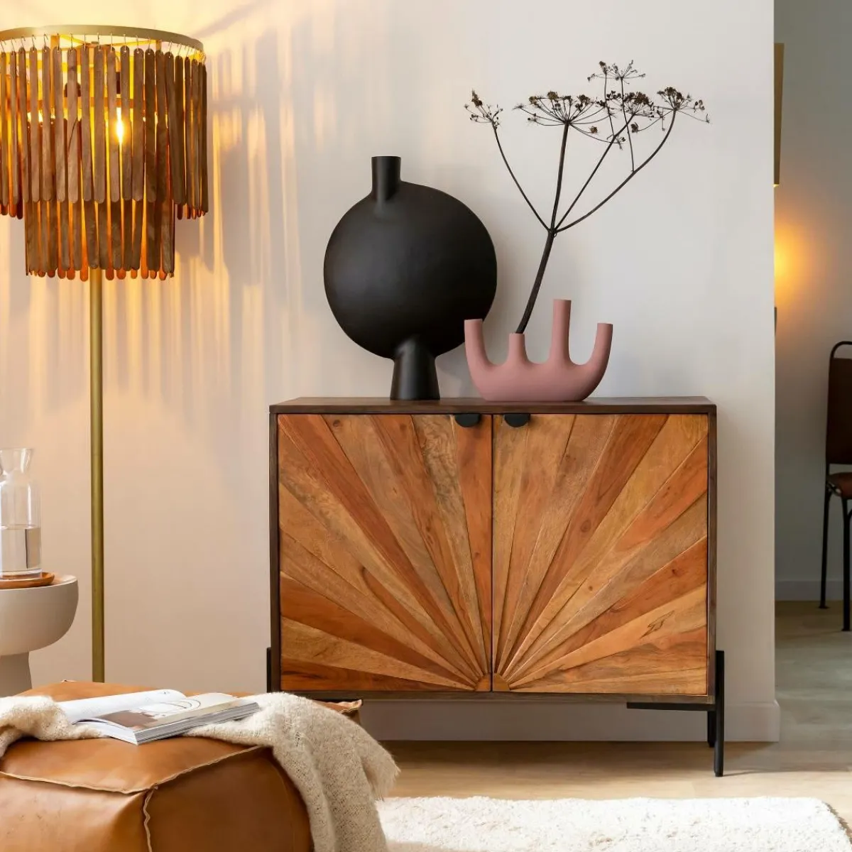 Made in Meubles Petit buffet en bois d'acacia Elvira