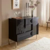 Made in Meubles Petit buffet en bois de manguier noir Tristan