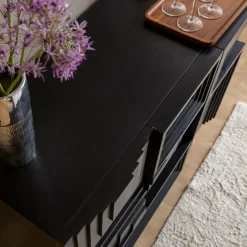 Made in Meubles Petit buffet en bois de manguier noir Tristan