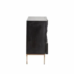 Made in Meubles Petit buffet en bois de manguier noir Tristan