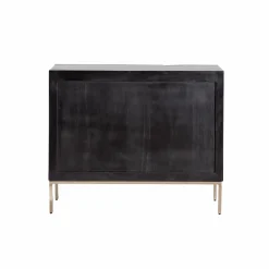 Made in Meubles Petit buffet en bois de manguier noir Tristan