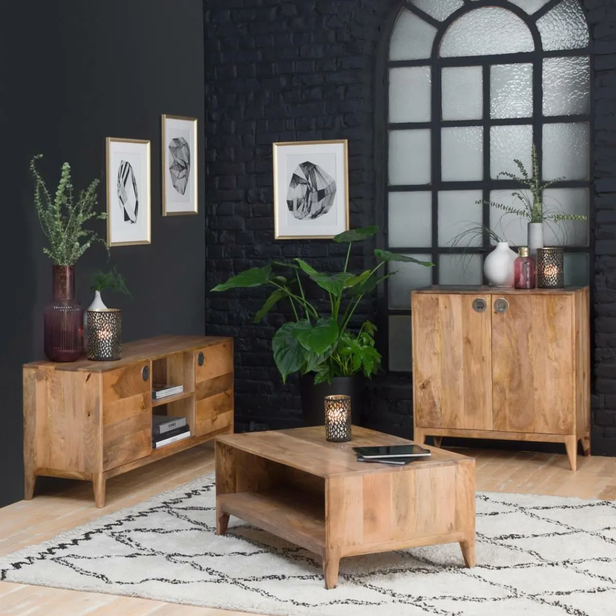 Made in Meubles Petit buffet en bois de manguier Eloi