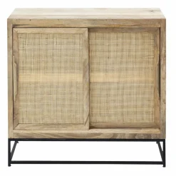 Made in Meubles Petit buffet en bois de manguier et cannage Rim