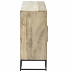 Made in Meubles Petit buffet en bois de manguier et cannage Rim