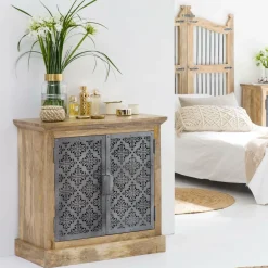 Made in Meubles Petit buffet en bois de manguier Sahara