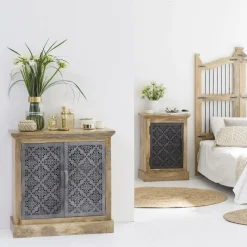 Made in Meubles Petit buffet en bois de manguier Sahara