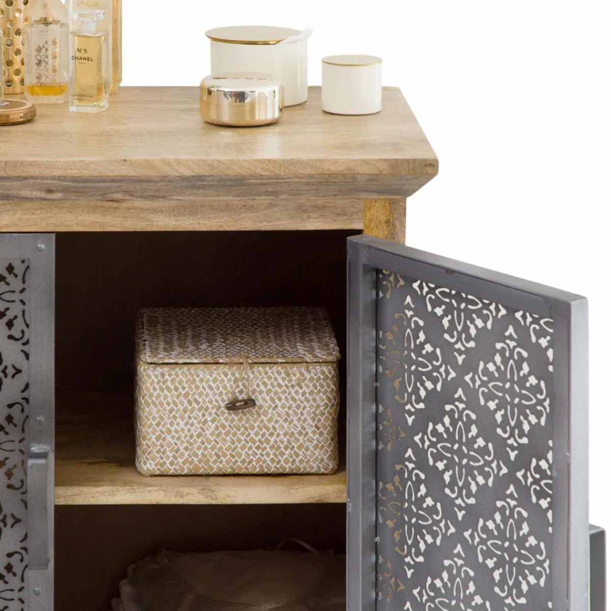 Made in Meubles Petit buffet en bois de manguier Sahara