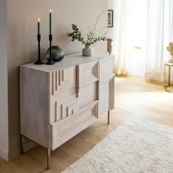 Made in Meubles Petit buffet en bois de manguier Tristan
