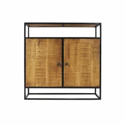 Made in Meubles Petit buffet en métal et bois de manguier Marcel