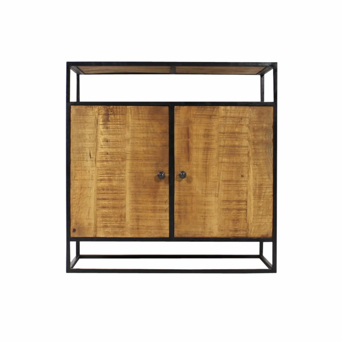 Made in Meubles Petit buffet en métal et bois de manguier Marcel
