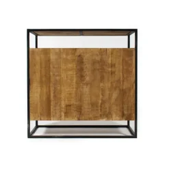 Made in Meubles Petit buffet en métal et bois de manguier Marcel