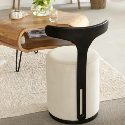 Made in Meubles Petit Fauteuil blanc en manguier Adonis