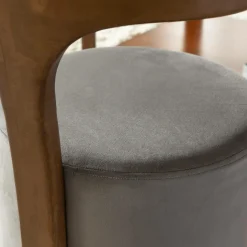 Made in Meubles Petit fauteuil gris en manguier Adonis