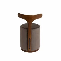 Made in Meubles Petit fauteuil gris en manguier Adonis