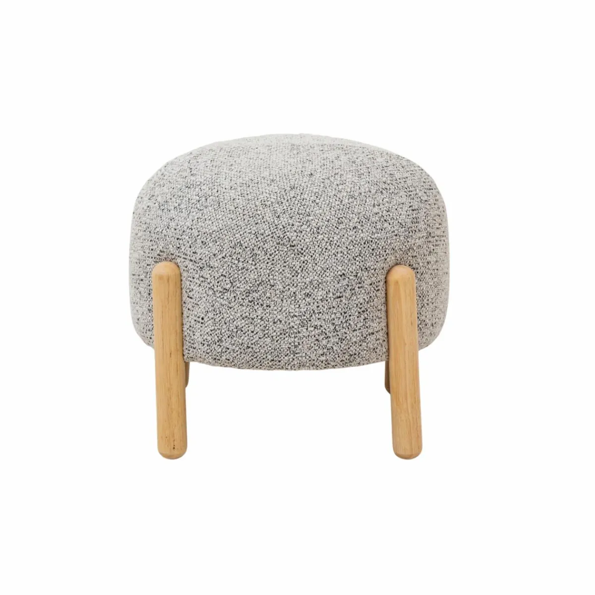 Made in Meubles Petit tabouret en tissu bouclette gris Nério