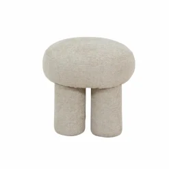 Made in Meubles Petit tabouret en tissu écru Toby