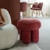 Made in Meubles Petit tabouret en tissu fuchsia Toby