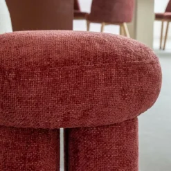 Made in Meubles Petit tabouret en tissu fuchsia Toby