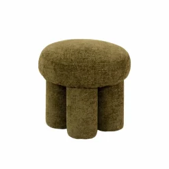 Made in Meubles Petit tabouret en tissu kaki Toby