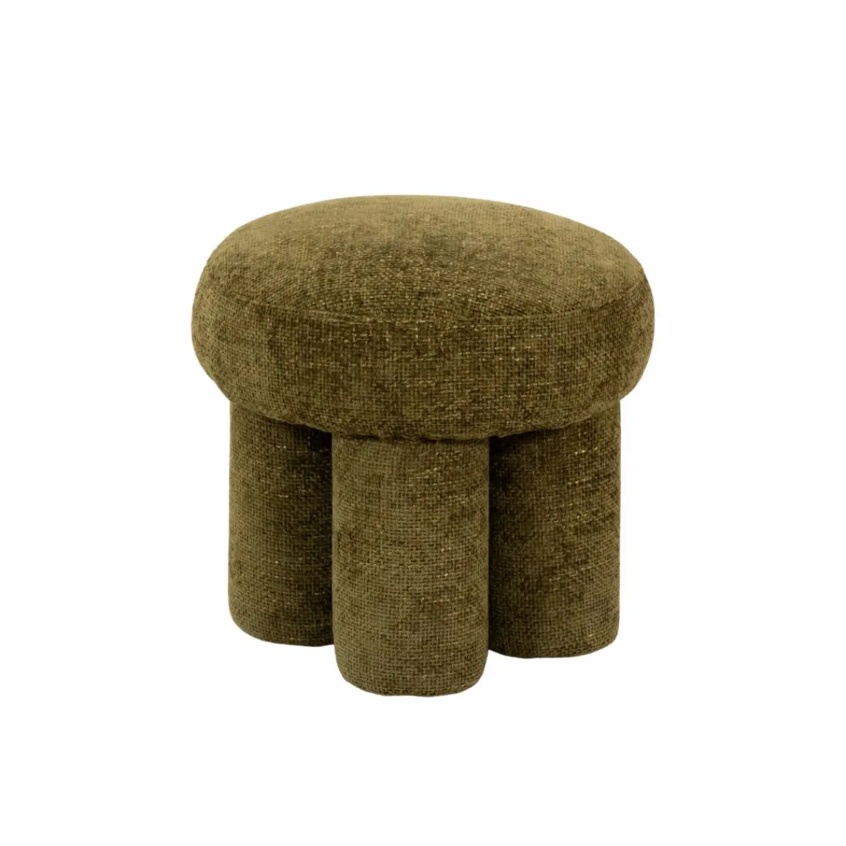 Made in Meubles Petit tabouret en tissu kaki Toby