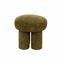 Made in Meubles Petit tabouret en tissu kaki Toby