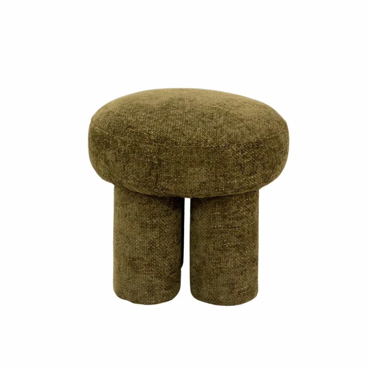 Made in Meubles Petit tabouret en tissu kaki Toby